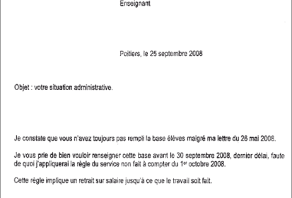 Le fax adressé à Christophe par l'Inspecteur d'académie de la Vienne.